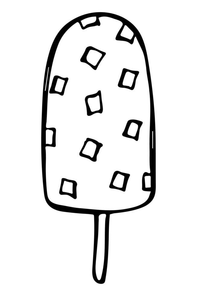 ilustración de helado dibujada a mano vectorial aislada en fondos blancos. lindas imágenes prediseñadas de postre. para impresión, web, diseño, decoración, logotipo. vector