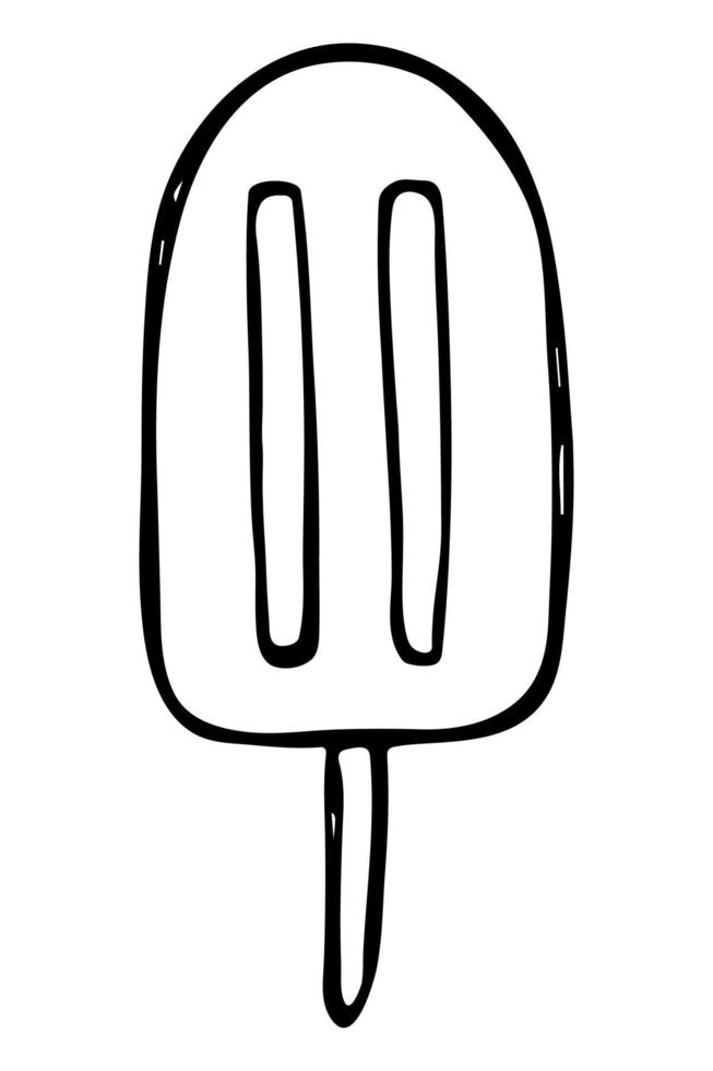 Vector hand drawn ice cream illustration isolated on white backgrounds. Cute dessert clipart. For print, web, design, decor, logo.