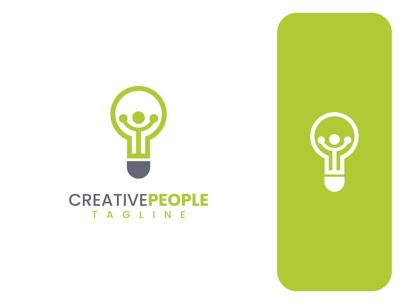 creative people logo template, light bulb concept vector