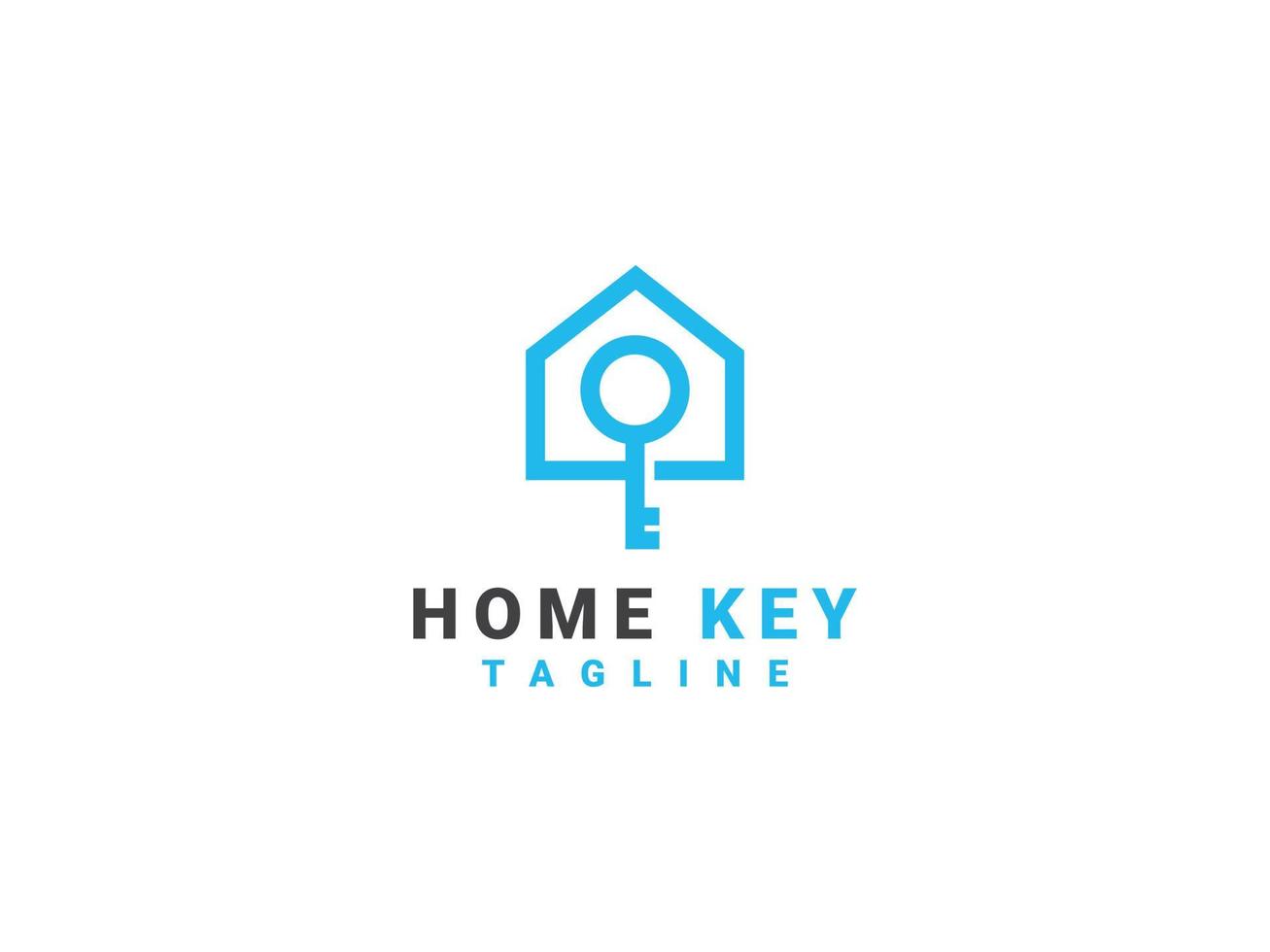 plantilla de logotipo de llave de inicio, concepto de casa y llave vector