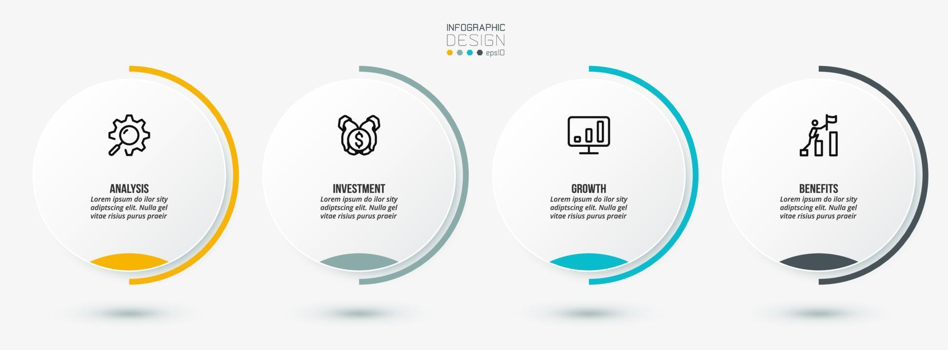 Infographic template business concept with step. vector