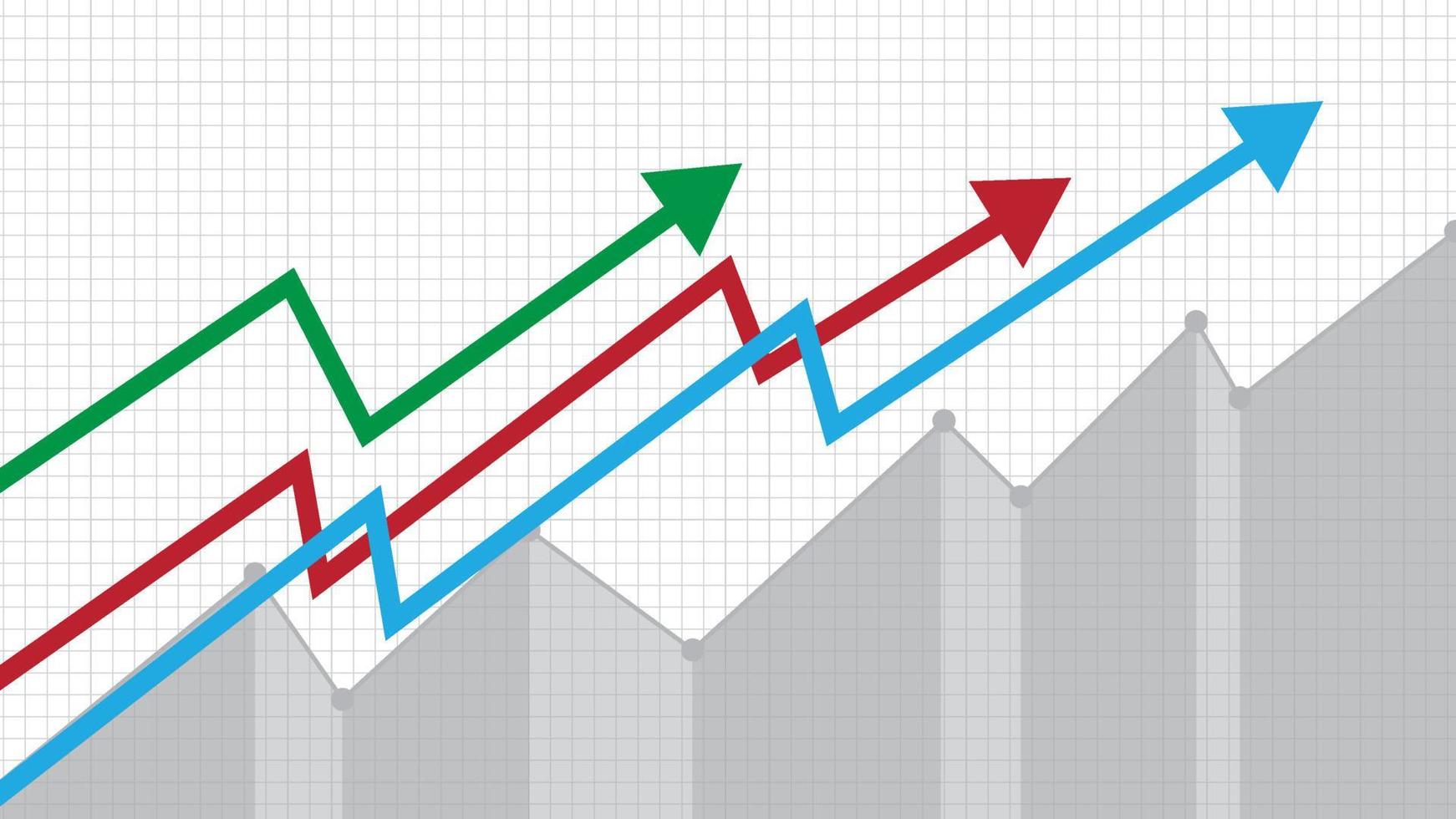 abstract background of arrow stock market chart graph on white background vector