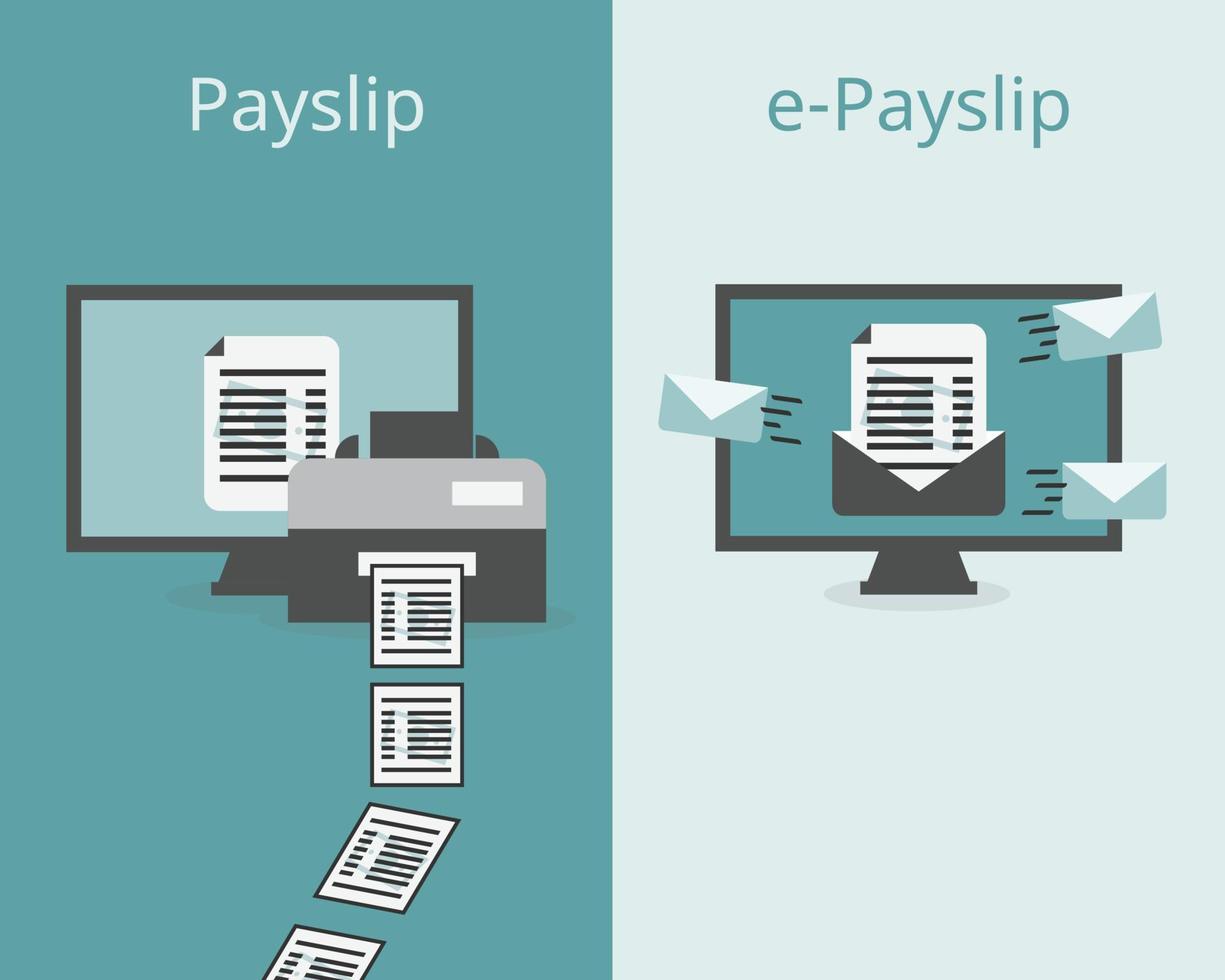 payslip comparar con e-payslip vector