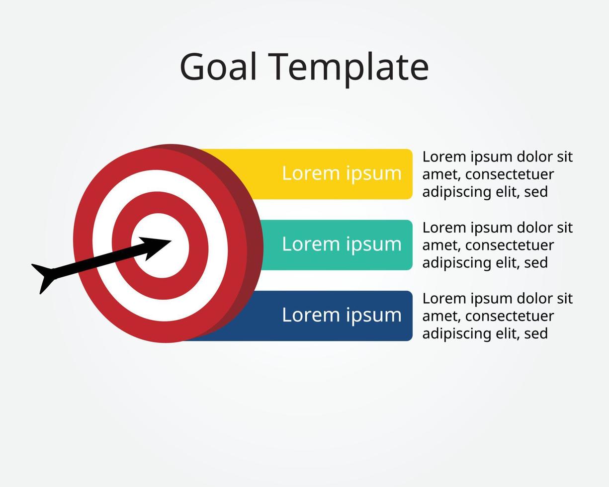 plantilla de objetivo para infografía para presentación vector