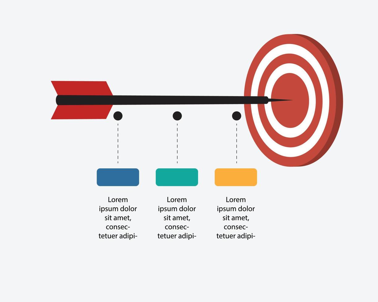 Goal template for infographic for presentation for 3 element vector