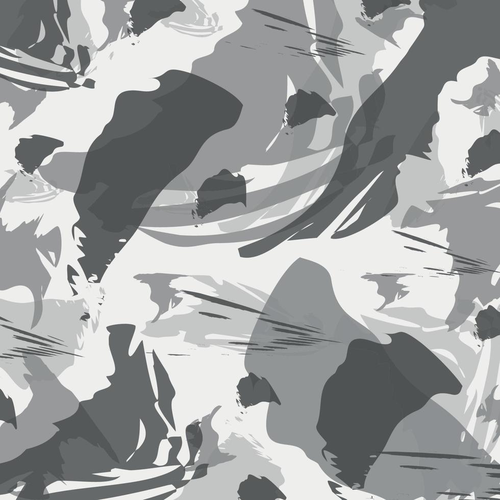 pincel abstracto arte camuflaje blanco gris invierno nieve urbano ciudad patrón militar fondo listo para su diseño vector