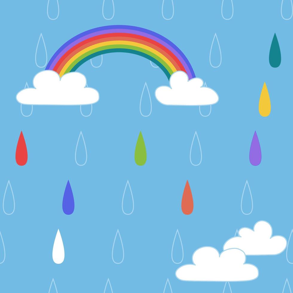 Cute raining vector seamless background