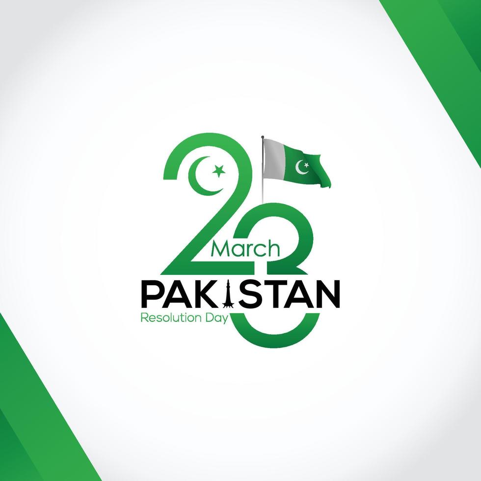 Pakistan resolution day banner celebration vector illustration