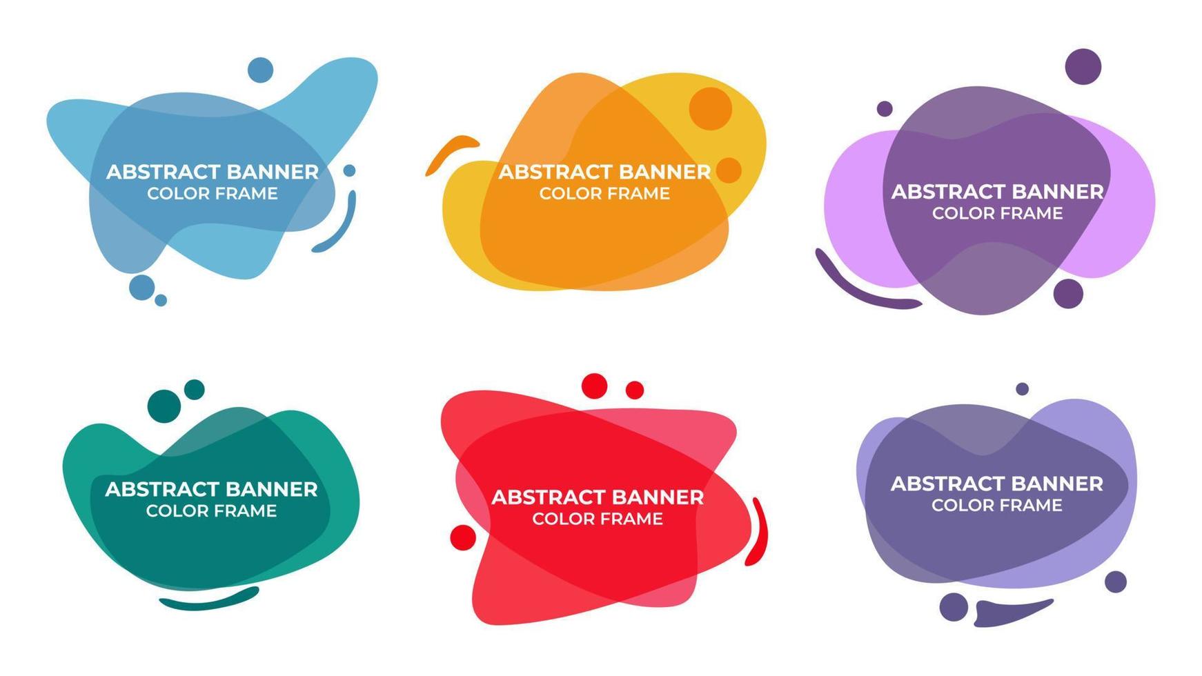 Abstract banner colors frame set vector