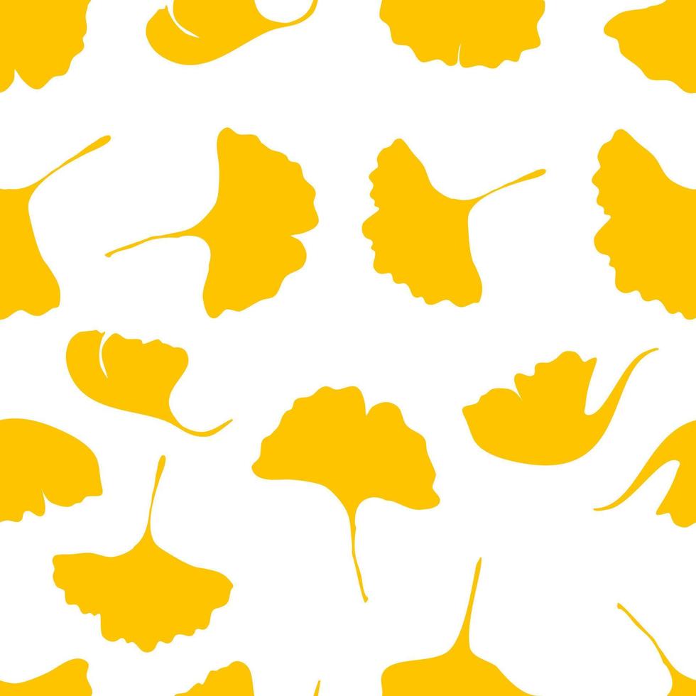 ginkgo árbol otoño de patrones sin fisuras vector