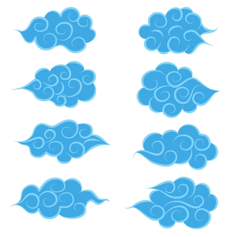 Japan art  cloud element vector