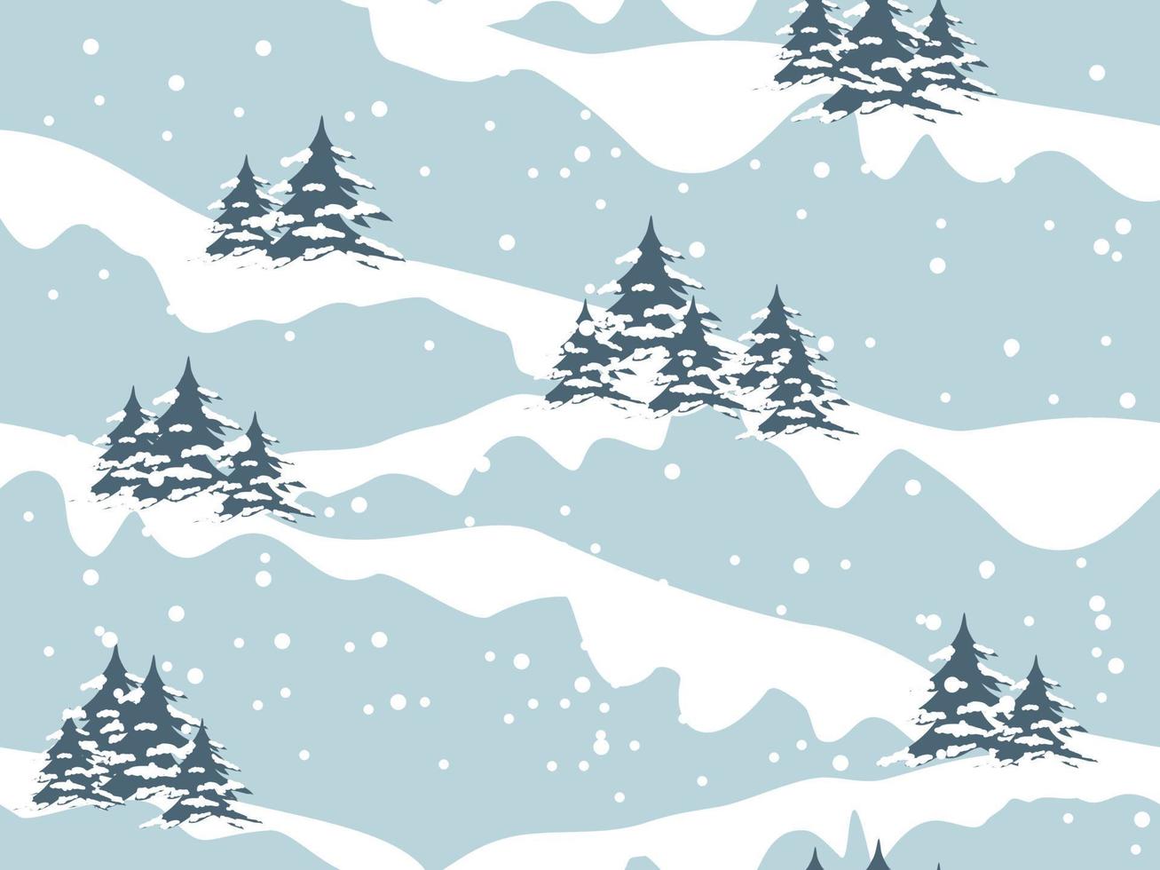 snowy mountain with snow Seamless pattern vector