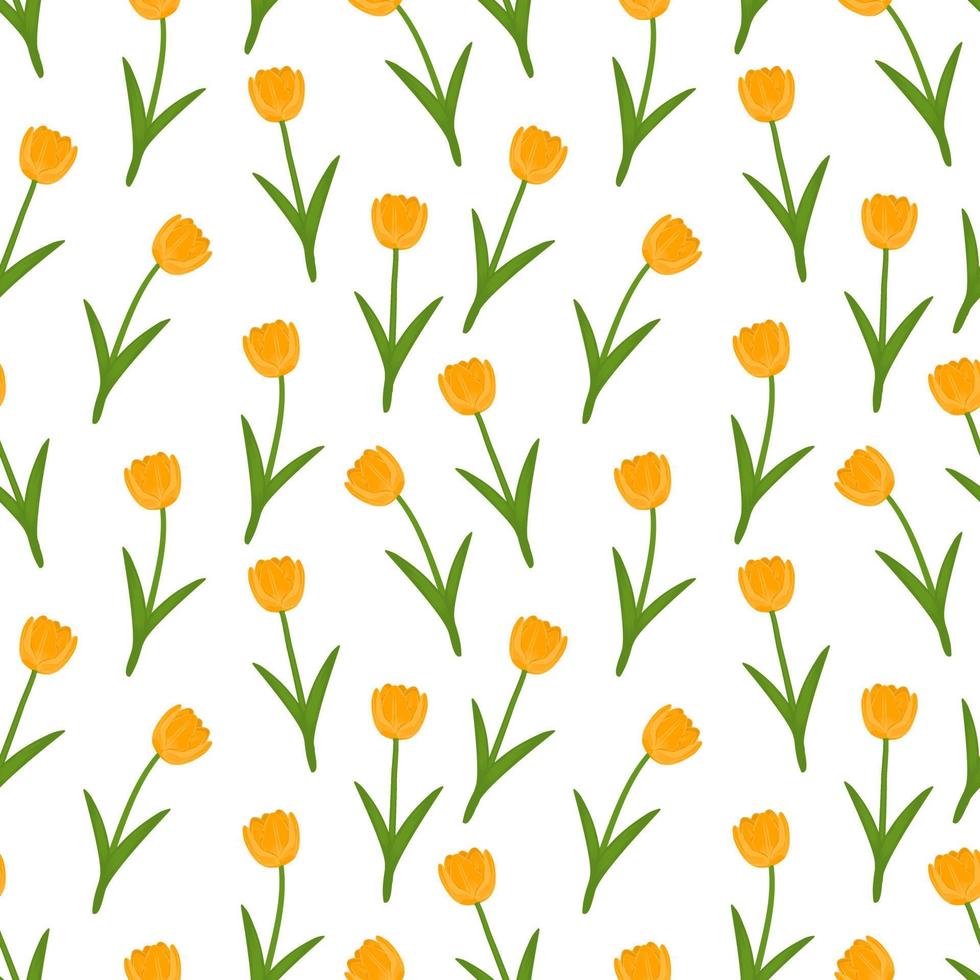 the orange tulip seamless pattern vector