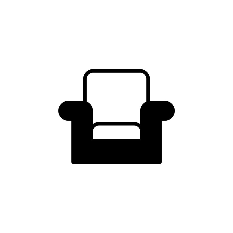 Chair, Seat Solid Line Icon Vector Illustration Logo Template. Suitable For Many Purposes.