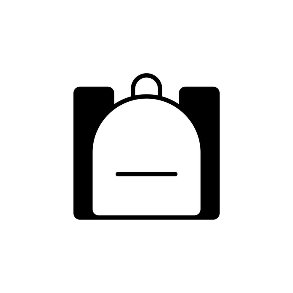 Backpack, School, Rucksack, Knapsack Solid Line Icon Vector Illustration Logo Template. Suitable For Many Purposes.