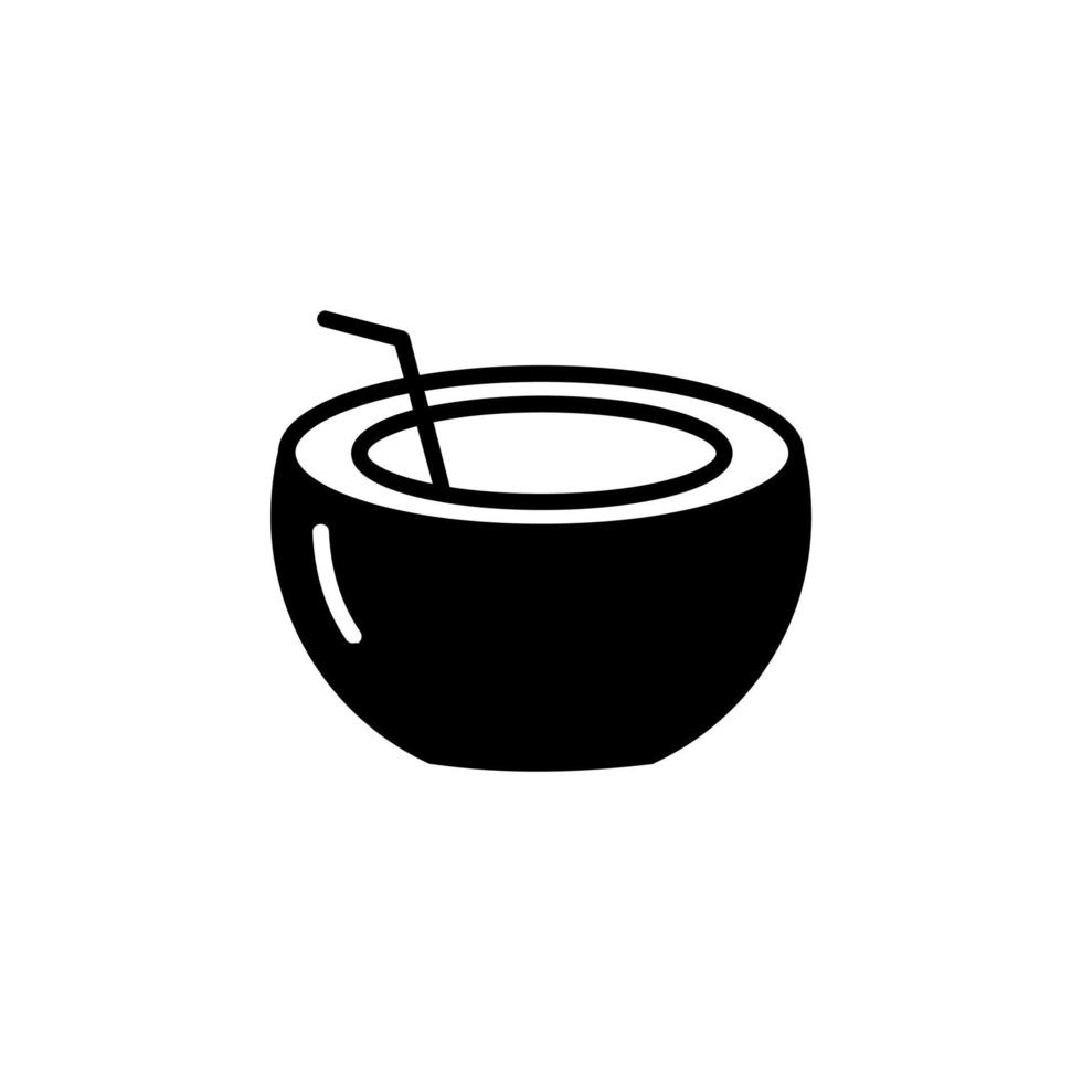 Coconut Drink, Juice Solid Line Icon Vector Illustration Logo Template. Suitable For Many Purposes.