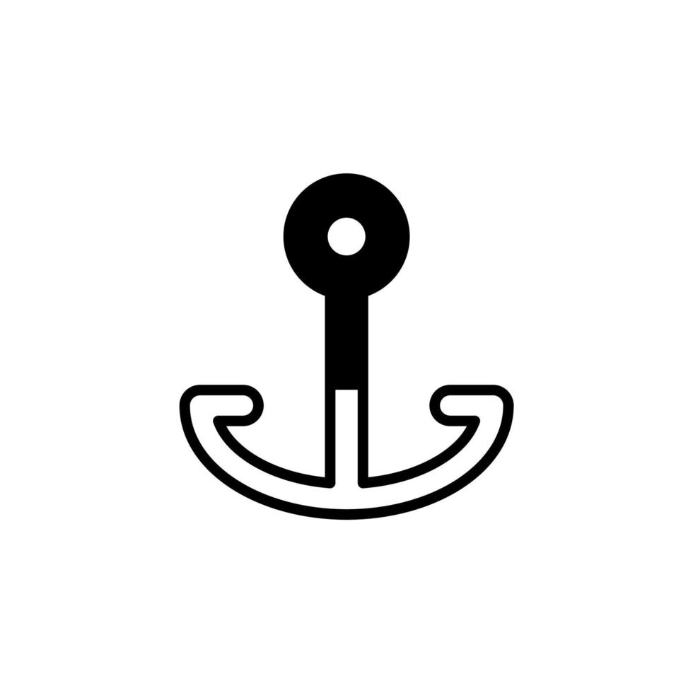 Anchor, Port Solid Line Icon Vector Illustration Logo Template. Suitable For Many Purposes.