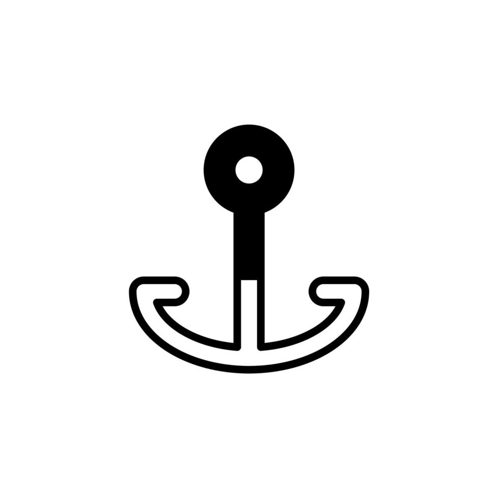 Anchor, Port Solid Line Icon Vector Illustration Logo Template. Suitable For Many Purposes.