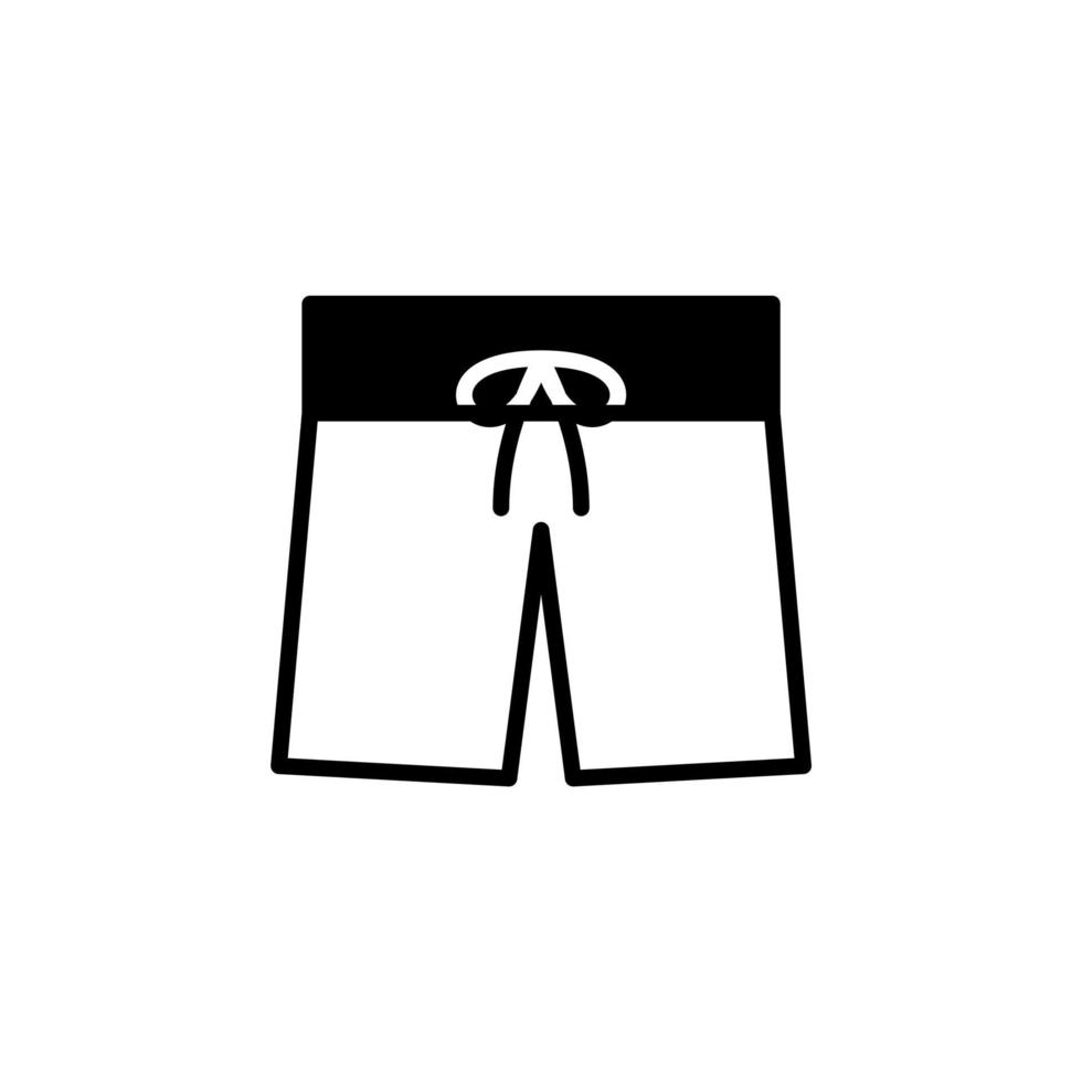 Shorts, Casual, Pants Solid Line Icon Vector Illustration Logo Template. Suitable For Many Purposes.