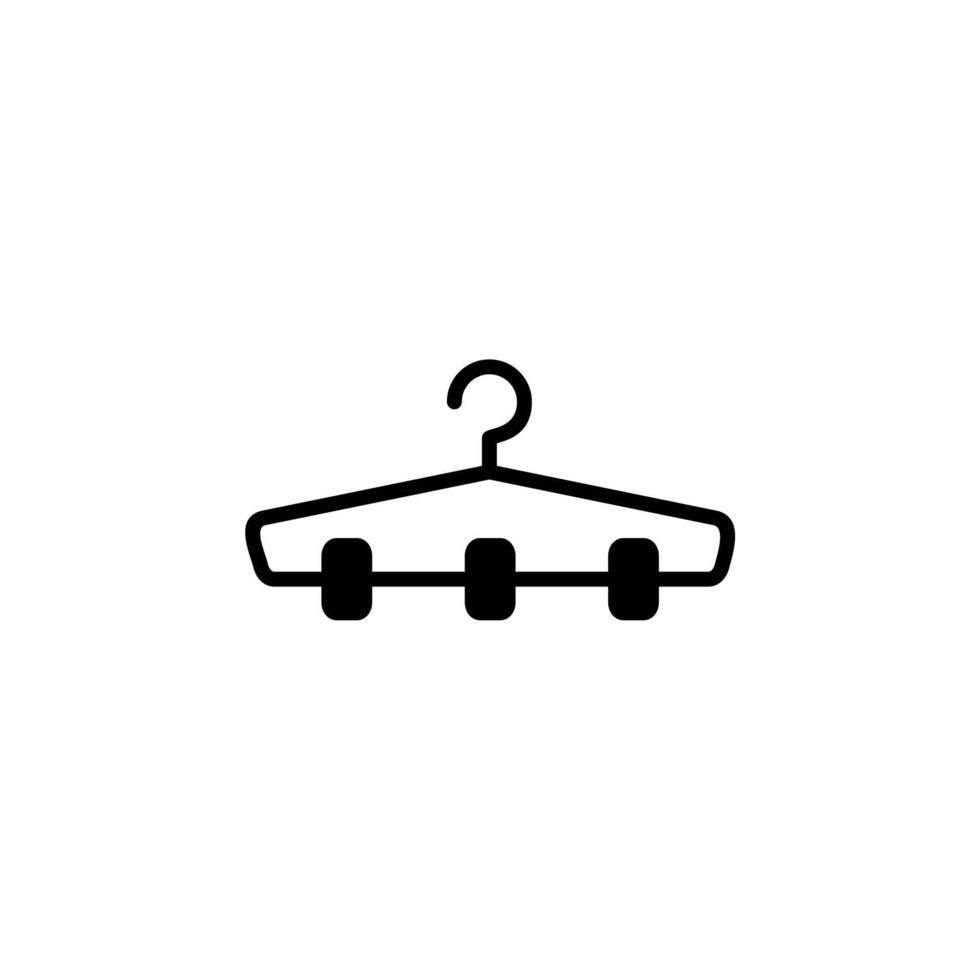 Clothes Hanger Solid Line Icon Vector Illustration Logo Template. Suitable For Many Purposes.
