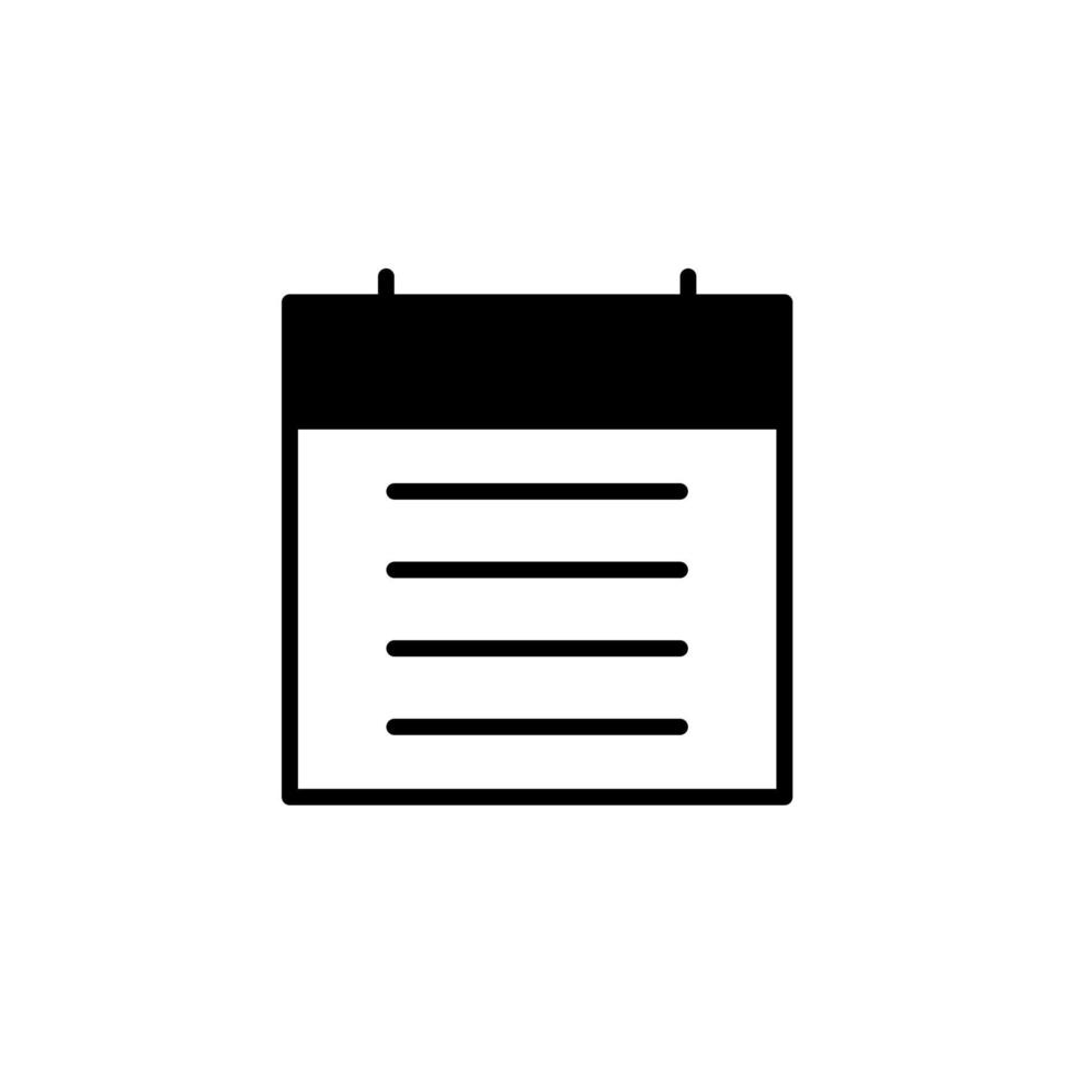 Notes, Notepad, Notebook, Memo, Diary, Paper Solid Line Icon Vector Illustration Logo Template. Suitable For Many Purposes.