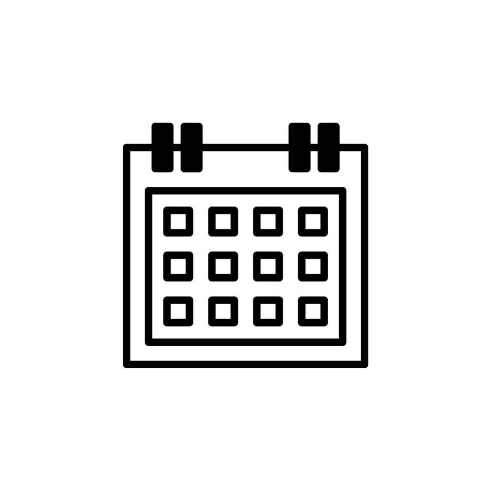 Calendar, Schedule, Date Solid Line Icon Vector Illustration Logo Template. Suitable For Many Purposes.