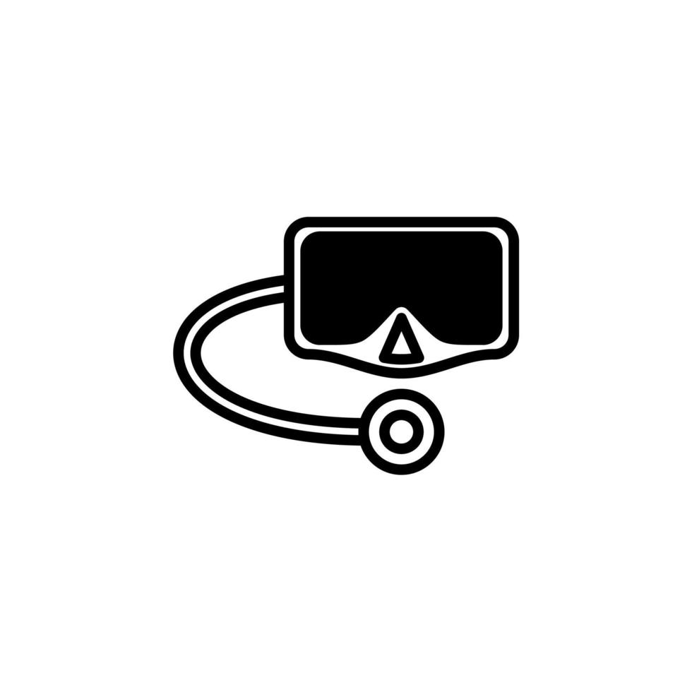 Diving Mask, Snorkel, Swimwear, Snorkelling Solid Line Icon Vector Illustration Logo Template. Suitable For Many Purposes.