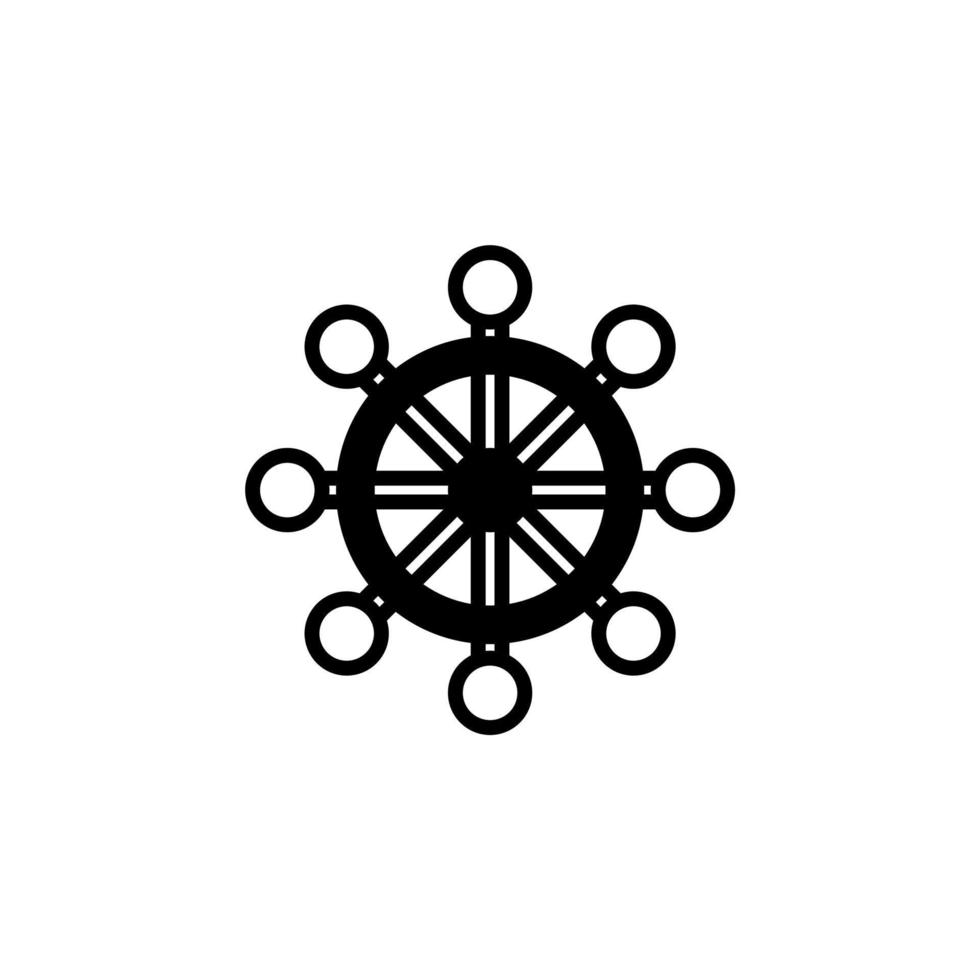 Rudder, Nautical, Ship, Boat Solid Line Icon Vector Illustration Logo Template. Suitable For Many Purposes.