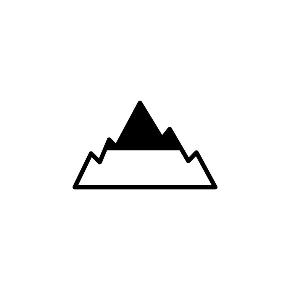 Mountain, Hill, Mount, Peak Solid Line Icon Vector Illustration Logo Template. Suitable For Many Purposes.