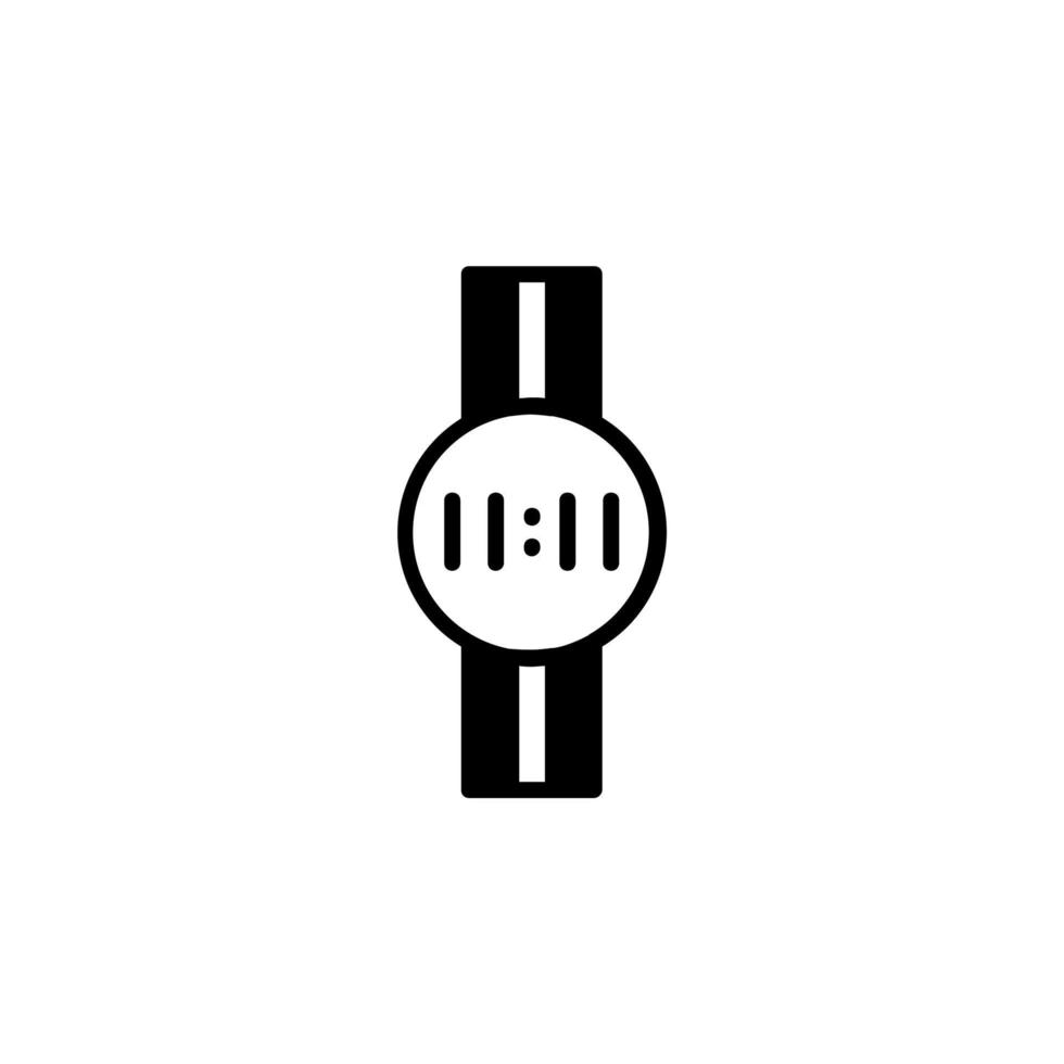 Watch, Wristwatch, Clock, Time Solid Line Icon Vector Illustration Logo Template. Suitable For Many Purposes.