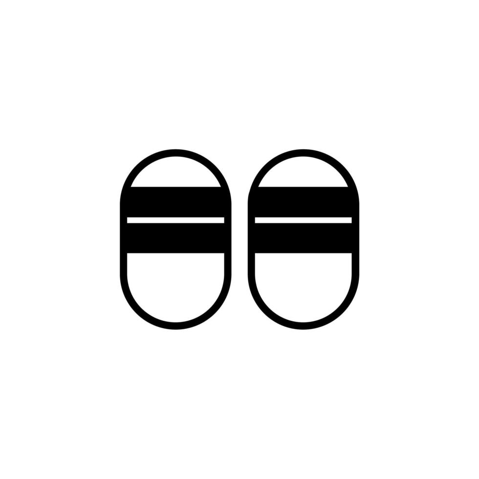 Sandal, Footwear, Slipper, Flip-Flop Solid Line Icon Vector Illustration Logo Template. Suitable For Many Purposes.