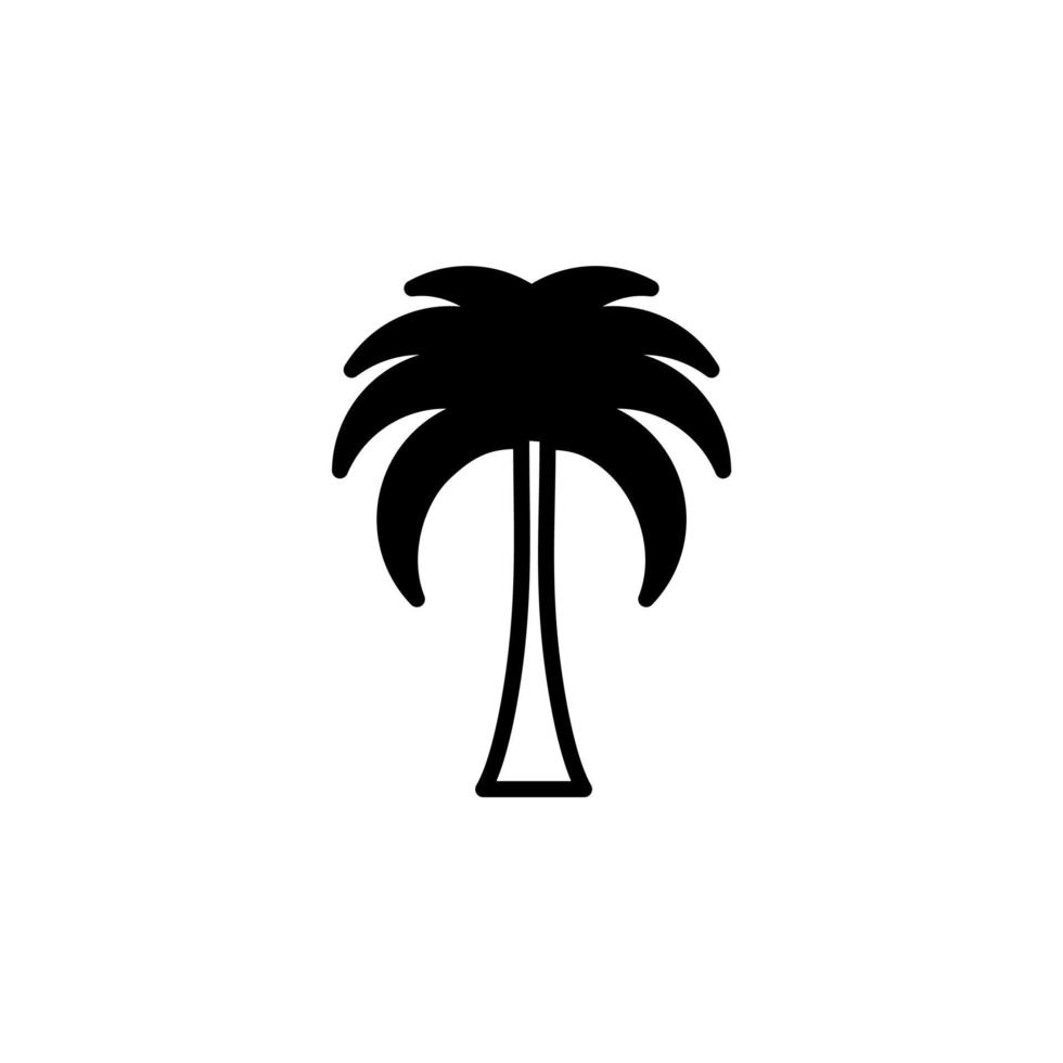 Palm, Coconut, Tree, Island, Beach Solid Line Icon Vector Illustration Logo Template. Suitable For Many Purposes.