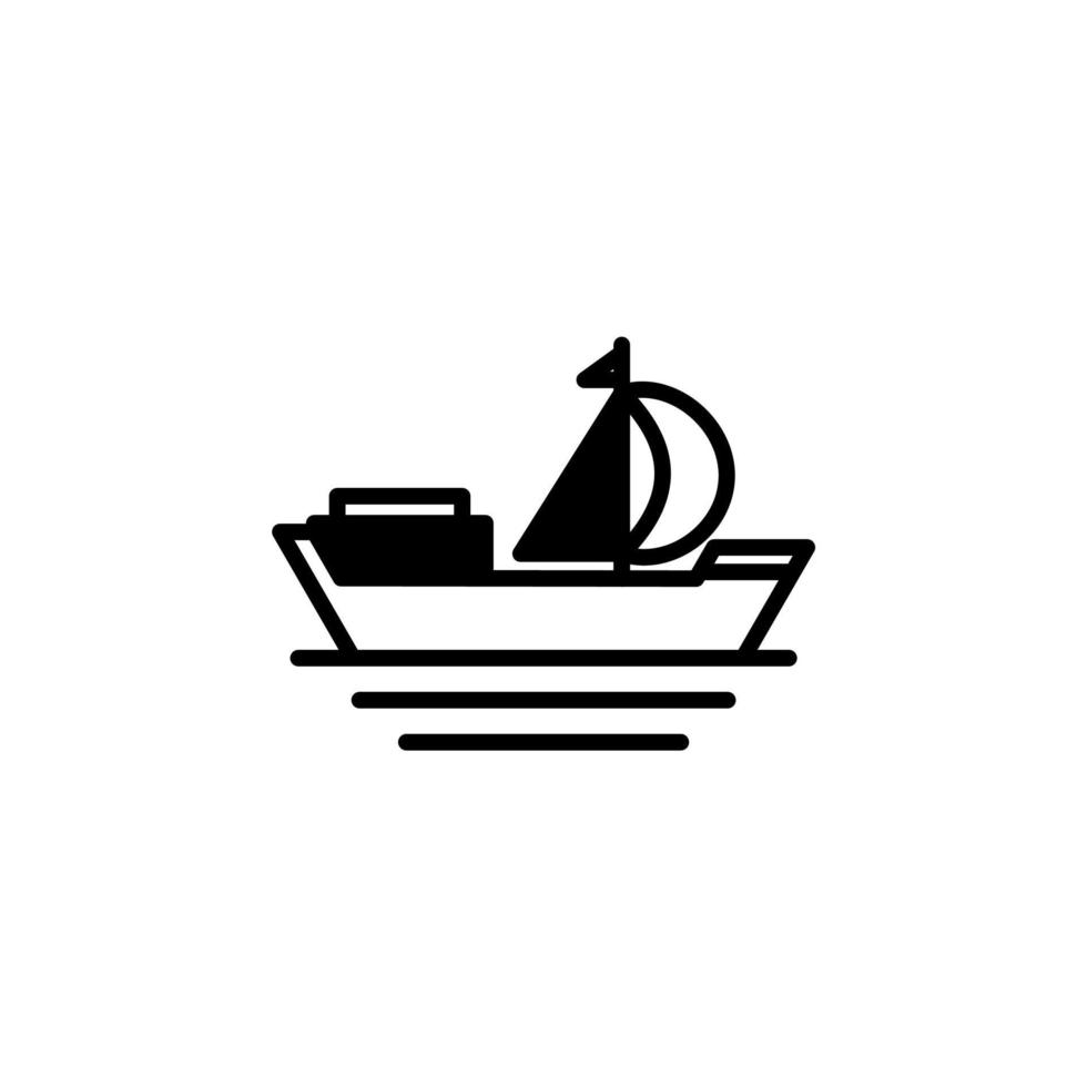 barco, barco, velero línea sólida icono vector ilustración logotipo plantilla. adecuado para muchos propósitos.