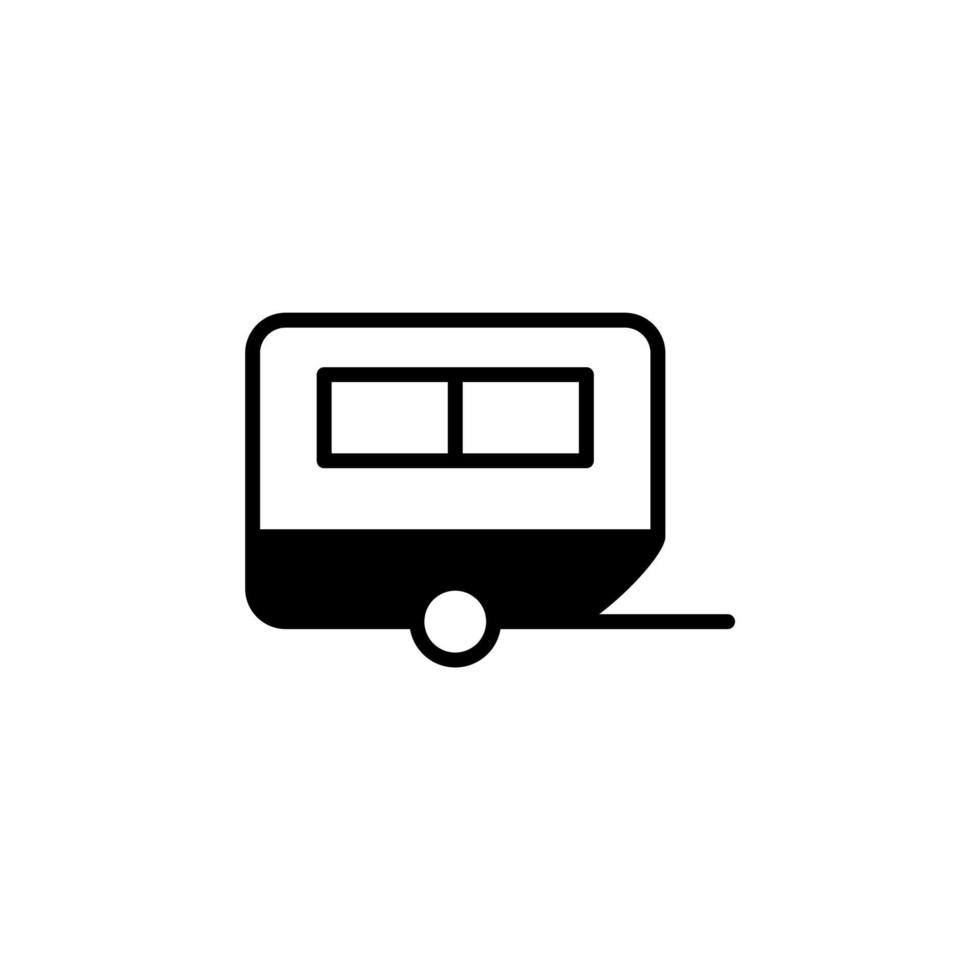 Caravan, Camper, Travel Solid Line Icon Vector Illustration Logo Template. Suitable For Many Purposes.