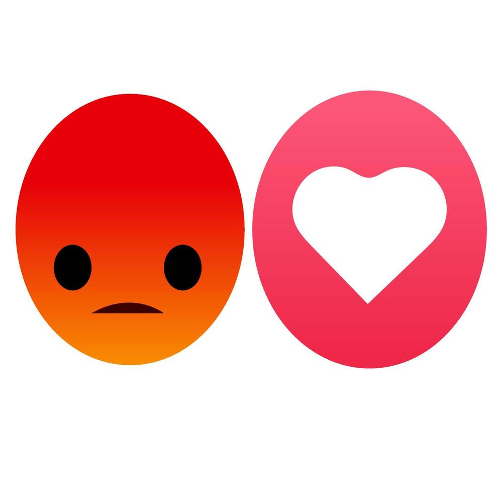 enojado y amor vector emoji ilustración.