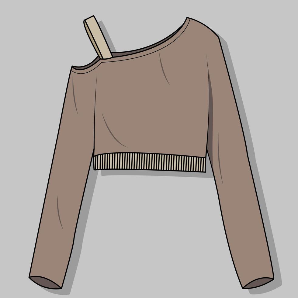 brown vector crop top illustration