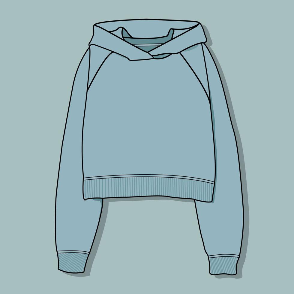 ilustración de sudadera con capucha de vector azul cielo