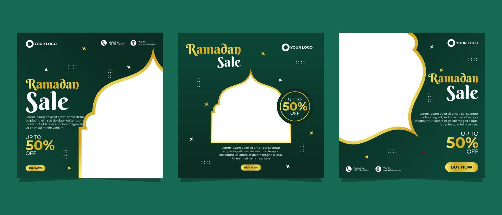Ramadan sale social media post banner promotion template vector