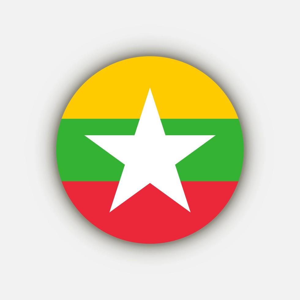 Country Myanmar. Myanmar flag. Vector illustration.
