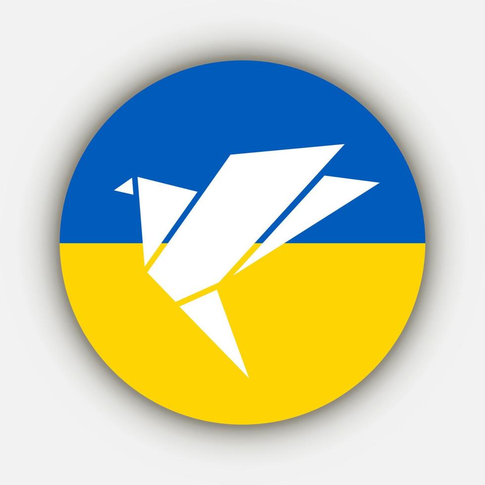 bandera de ucrania con una paloma de la paz. vector