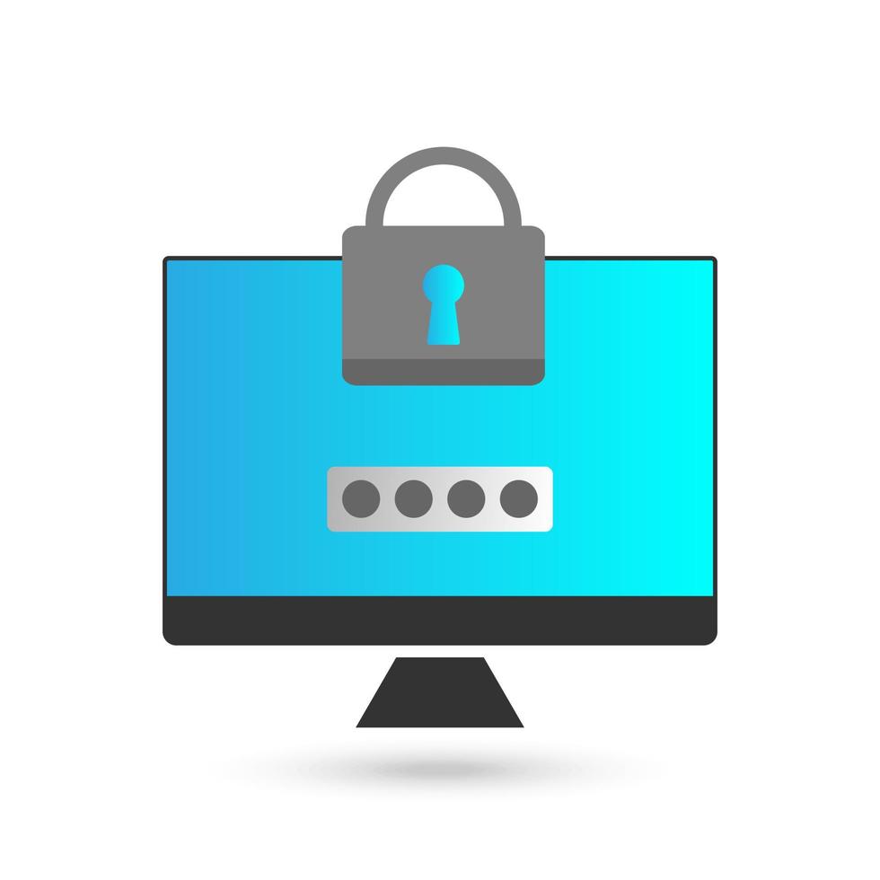 Data security concept. Data protection and safe work, flat design icon. vector