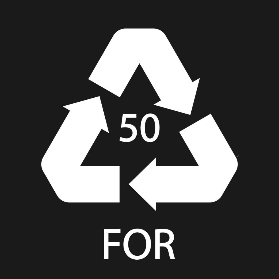 Bio material recycling code 50 FOR. Vector Illustration