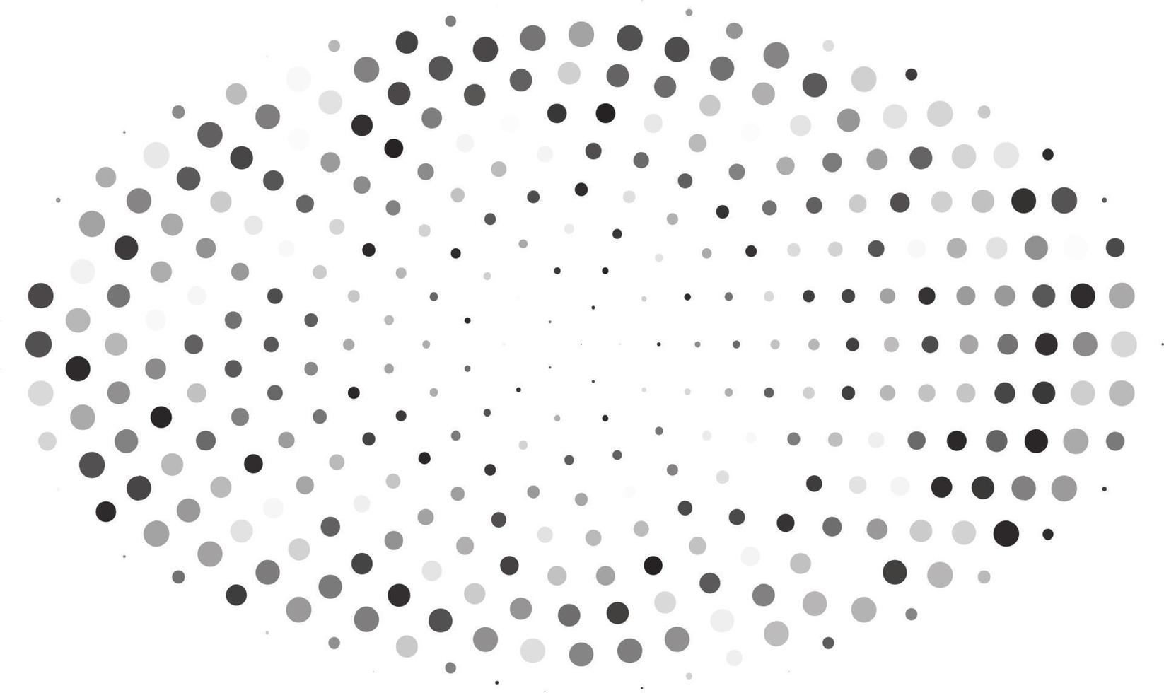Retro halftone gradient from dots. Monochrome white and black halftone background with circles. Vector illustration