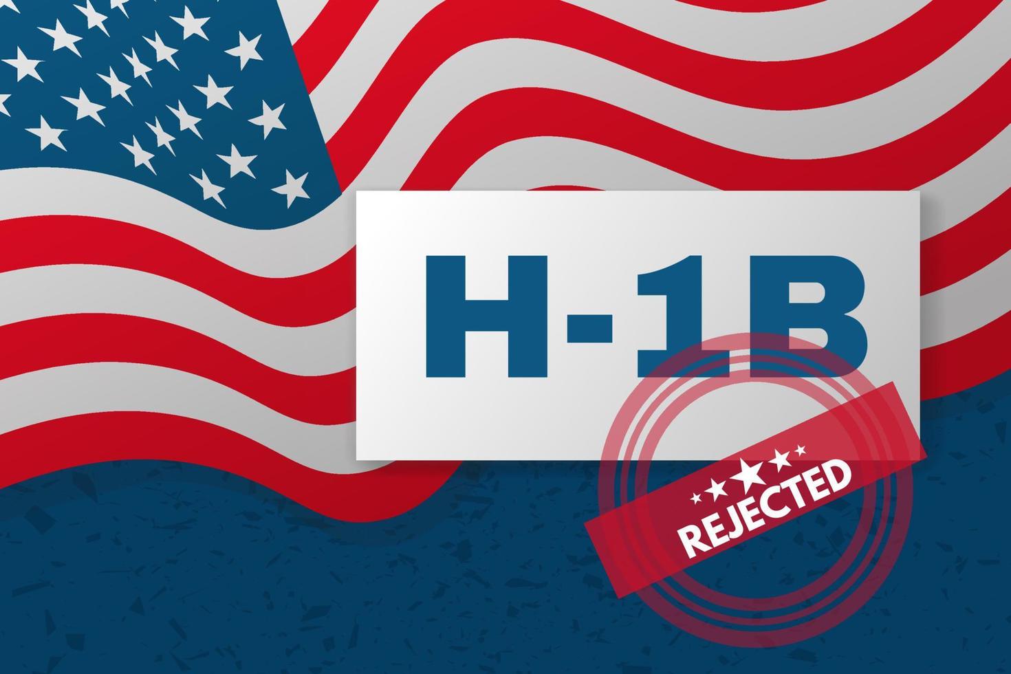 banner de visa h-1b usa. fondo con bandera americana y texto. vector