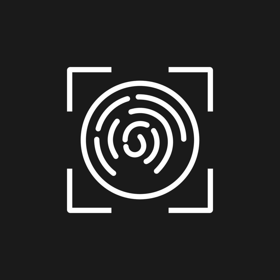 Fingerprint Scanning Identification System. Flat Design Vector Icon