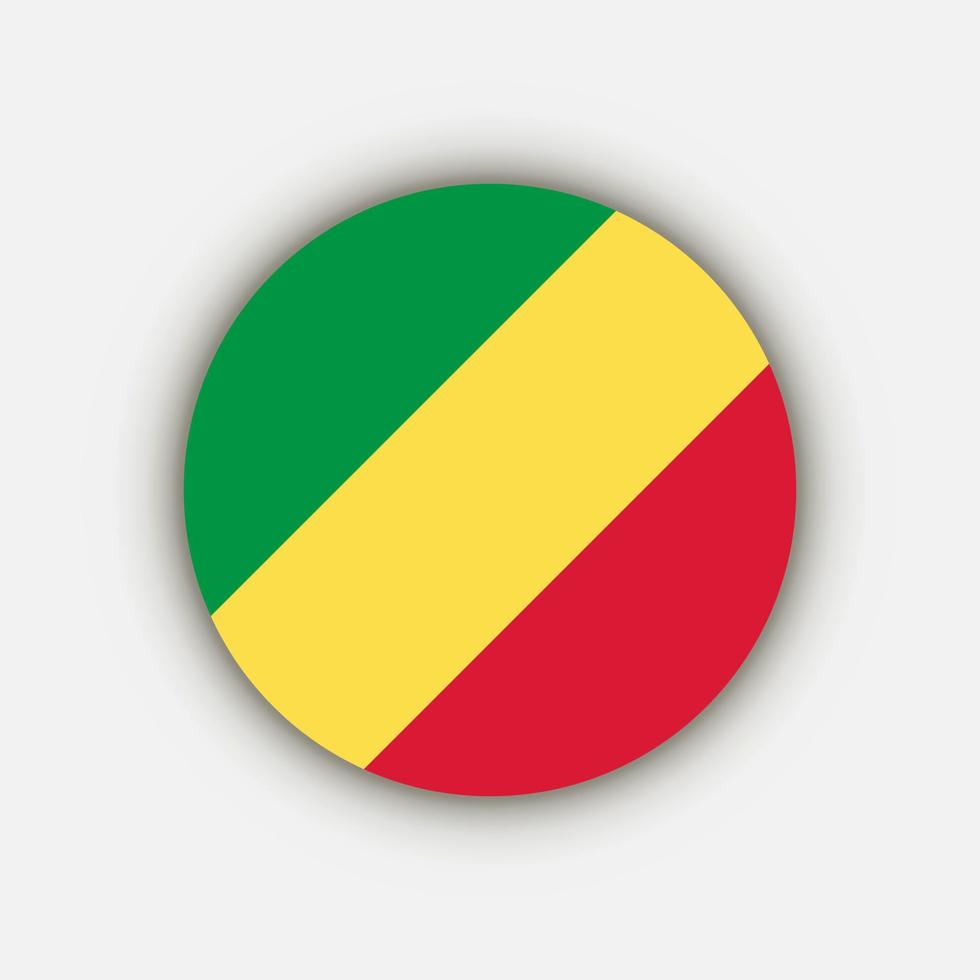 Country Republic of the Congo. Republic of the Congo flag. Vector illustration.