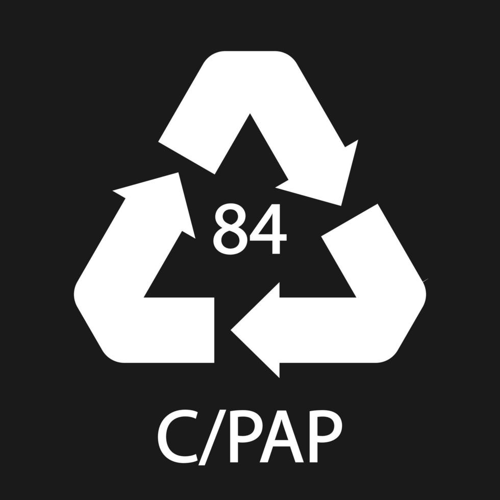 Composites recycling symbol 84 C PAP. Vector illustration