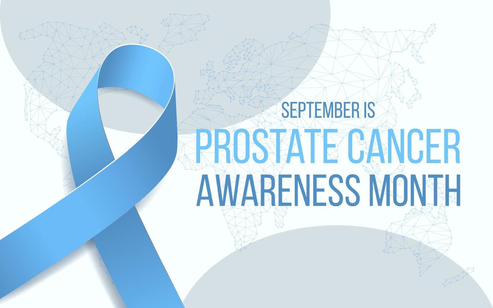 concepto del mes de concientización sobre el cáncer de próstata. plantilla de banner con cinta azul claro. ilustración vectorial vector
