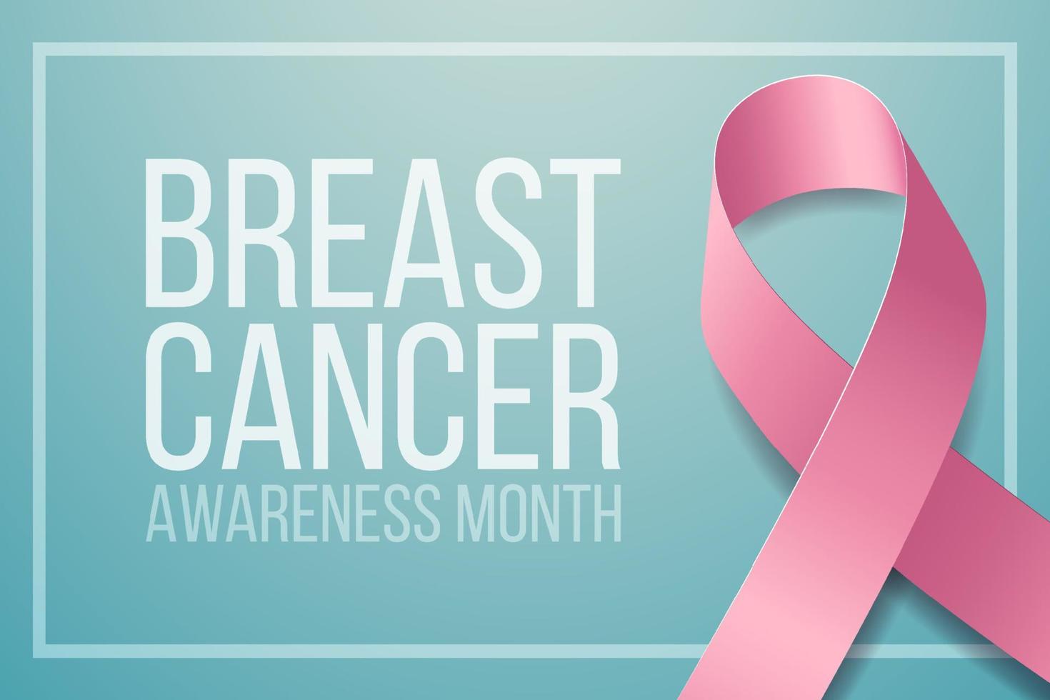 Breast Cancer awareness month. Banner  with pink ribbon awareness and text.  Vector illustration.