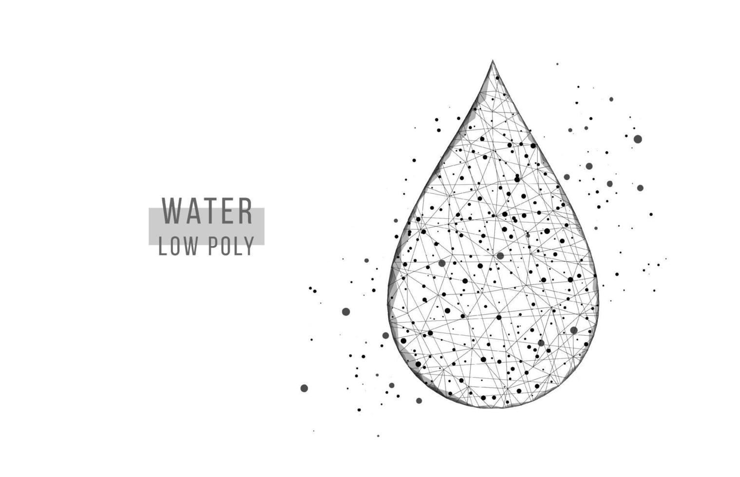 Water drop. Low poly style design. vector